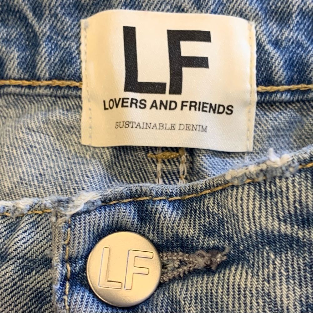 Lovers + Friends Reece High Rise Rigid Slim Straight Jeans Size 29 Distressed - Picture 6 of 12